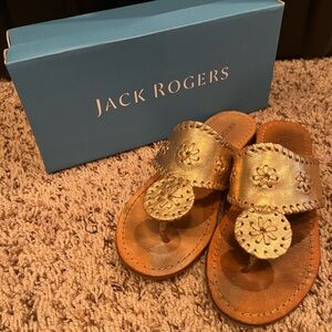 Jack Rogers Metallic Gold Sandals